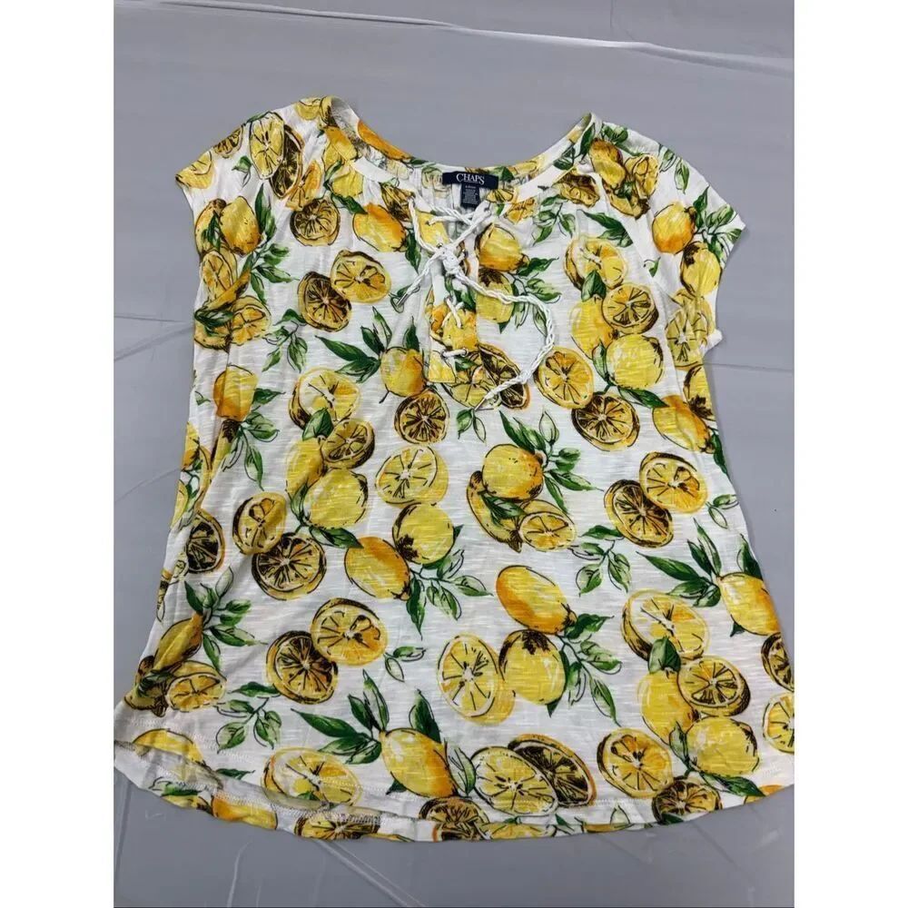 Chaps Lemon Tie Front Blouse Size Small